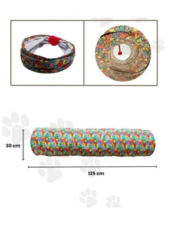 Katzentunnel in Bunt - (B)125 cm