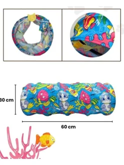 Katzentunnel in Bunt - (B)60 cm