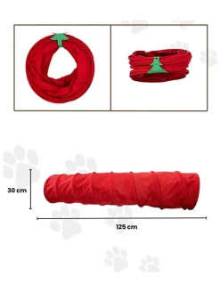 Katzentunnel in Rot - (B)125 cm