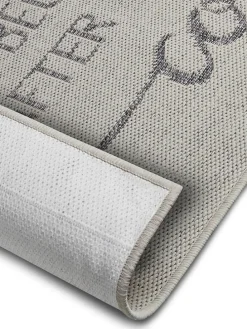 Küchenläufer "Life Begins After Coffee" in Creme/ Grau