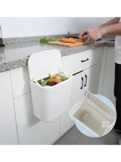 Küchenmülleimer in Weiß - 9 Liter