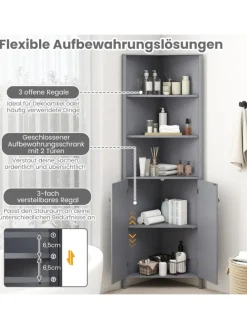 Küchenschrank schmal Eckschrank 172,5 cm hoch in Grau