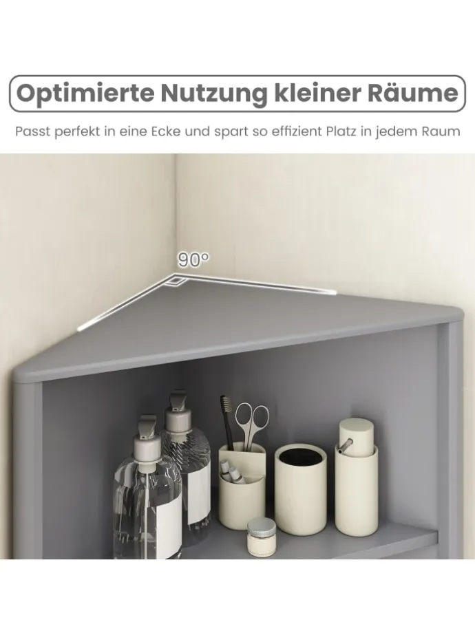 Küchenschrank schmal Eckschrank 172,5 cm hoch in Grau