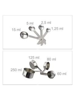 Küchen-Set 18 teilig in Silber/Weiß