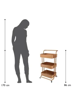 Küchenwagen in Kupfer - (B)43 x (H)86 x (T)32 cm
