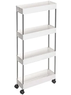 Küchenwagen in Weiß/ Schwarz - (B)40 x (H)86 x (T)12,5 cm