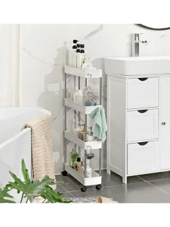 Küchenwagen in Weiß/ Schwarz - (B)40 x (H)86 x (T)12,5 cm