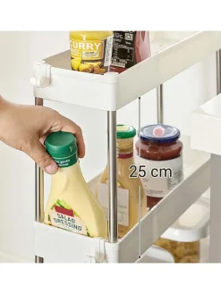 Küchenwagen in Weiß/ Schwarz - (B)40 x (H)86 x (T)12,5 cm