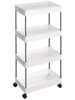 Küchenwagen in Weiß/ Silber - (B)40 x (H)88 x (T)22 cm