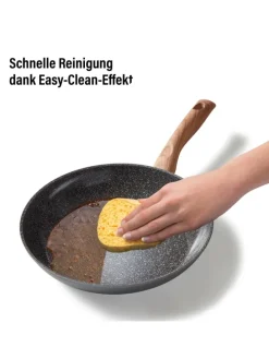 Keramik Kochgeschirr-Set 14-teilig | mit Deckeln in Holzoptik