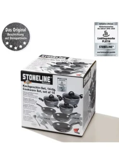 Keramik Kochgeschirr-Set 14-teilig | mit Deckeln in Anthrazit