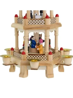 Kerzenhalter in Beige - (B)14,5 x (H)31 x (T)12,5 cm