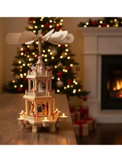 Kerzenhalter in Beige - (B)14,5 x (H)31 x (T)12,5 cm