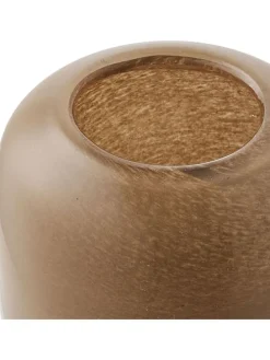 Kerzenhalter in Hellbraun - (H)7,5 x Ø 8 cm