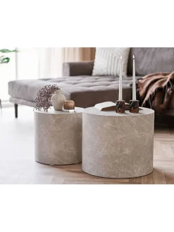 Kerzenhalter in Hellbraun - (H)7,5 x Ø 8 cm