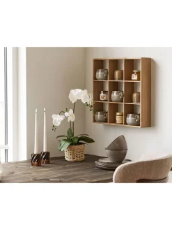 Kerzenhalter in Hellbraun - (H)7,5 x Ø 8 cm