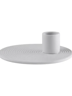 Kerzenhalter ''Nona'' in Hellgrau - (H)3 x Ø 12 cm