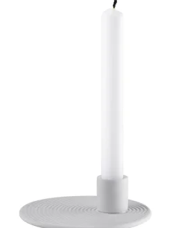 Kerzenhalter ''Nona'' in Hellgrau - (H)3 x Ø 12 cm