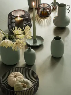 Kerzenhalter ''Vela'' in Grün - (H)4 x Ø 9 cm