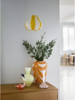 Kerzenständer in Weiß/ Orange - (B)12 x (H)11,5 x (T)6,5 cm