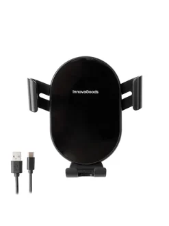 Kfz-Handyhalterung mit Schnelladegerät in Schwarz - (H)10,5 cm