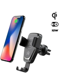 Kfz-Smartphone-Halterung mit Ladefunktion in Schwarz