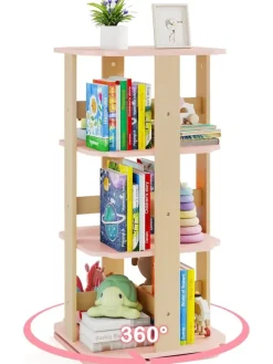 Kinder Bücherregal 360° drehbar in Rosa