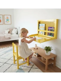 Kinder-Aktivitäts-Murphy-Schreibtisch in Gelb - (L)50 x (B)35 cm