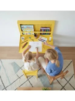 Kinder-Aktivitäts-Murphy-Schreibtisch in Gelb - (L)50 x (B)35 cm
