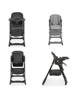 Kinderhochstuhl Lindo klappbar in schwarz