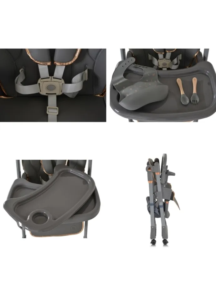 Kinderhochstuhl Lindo klappbar in grau