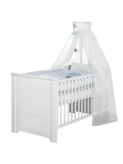 Kindermöbelset Maxi 2-tlg. Weiß mit Bett & breiter Wickelkommode