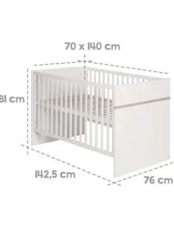 Kindermöbelset Moritz 3-tlg. Weiß mit Bett, Kommode & Schrank