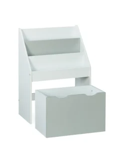 Kinderregal in Weiß/ Grau - (B)50,5 x (H)70 x (T)28 cm