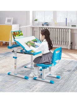 Kinderschreibtisch Set mit Licht ab 4 Jahren in Blau