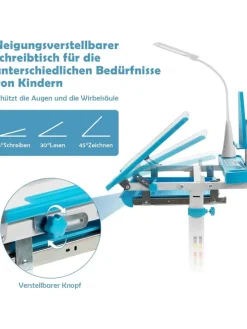 Kinderschreibtisch Set mit Licht ab 4 Jahren in Blau