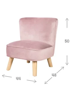 Kindersessel 'Lil Sofa', bequem, Holzfüße & Samtstoff Mauve