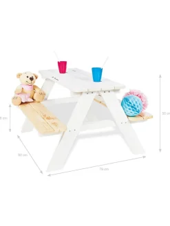 Kindersitzgarnitur "Nicki für 4" in Weiß - (L)90 x (B)79 x (H)50 cm