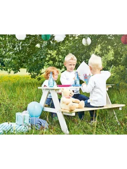 Kindersitzgarnitur "Nicki für 4" in Weiß - (L)90 x (B)79 x (H)50 cm