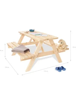 Kindersitzgarnitur "Nicki maxi für 4" in Natur - (L)118 x (B)119 x (H)65 cm