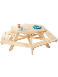 Kindersitzgarnitur "Nicki 6-Eck" in Natur - (L)162 x (B)162 x (H)50 cm