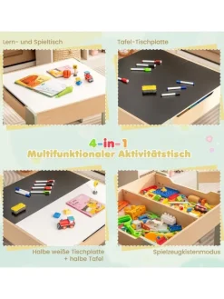 Kindertisch mit 2 Stühlen in Grün