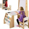 Kindertisch mit Stuhl & Staffelei in Hellbraun