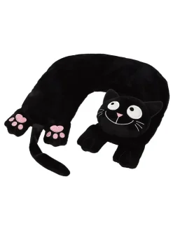 Kirschkernkissen "The Cat" in Schwarz - (L)31 x (B)29 cm