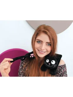 Kirschkernkissen "The Cat" in Schwarz - (L)31 x (B)29 cm