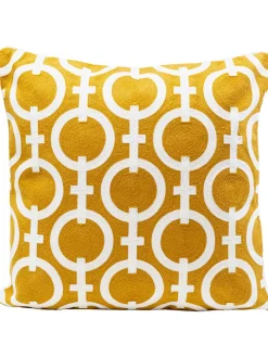 Kissen "Caten" in Gelb - (L)50 x (B)50 cm