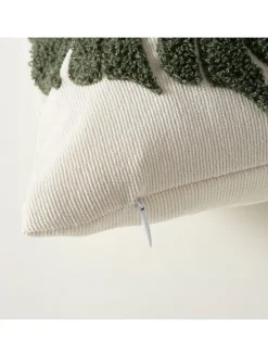 Kissen ''Dubia'' in Creme/ Grün - (L)45 x (B)45 cm