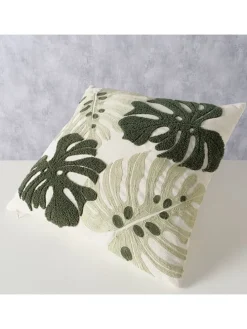 Kissen ''Dubia'' in Creme/ Grün - (L)45 x (B)45 cm