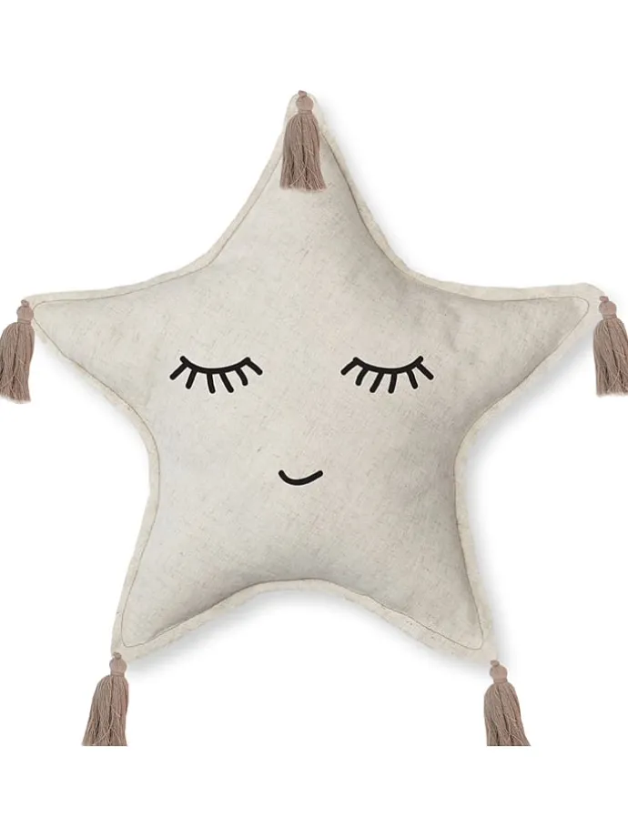 Kissen "Happy Star" in Beige - Ø 45 cm