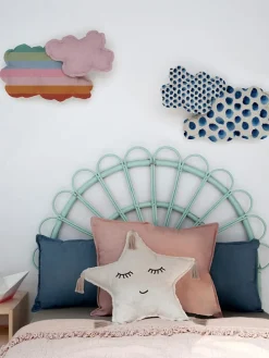 Kissen "Happy Star" in Beige - Ø 45 cm